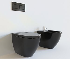 3D realistic toilet interior model