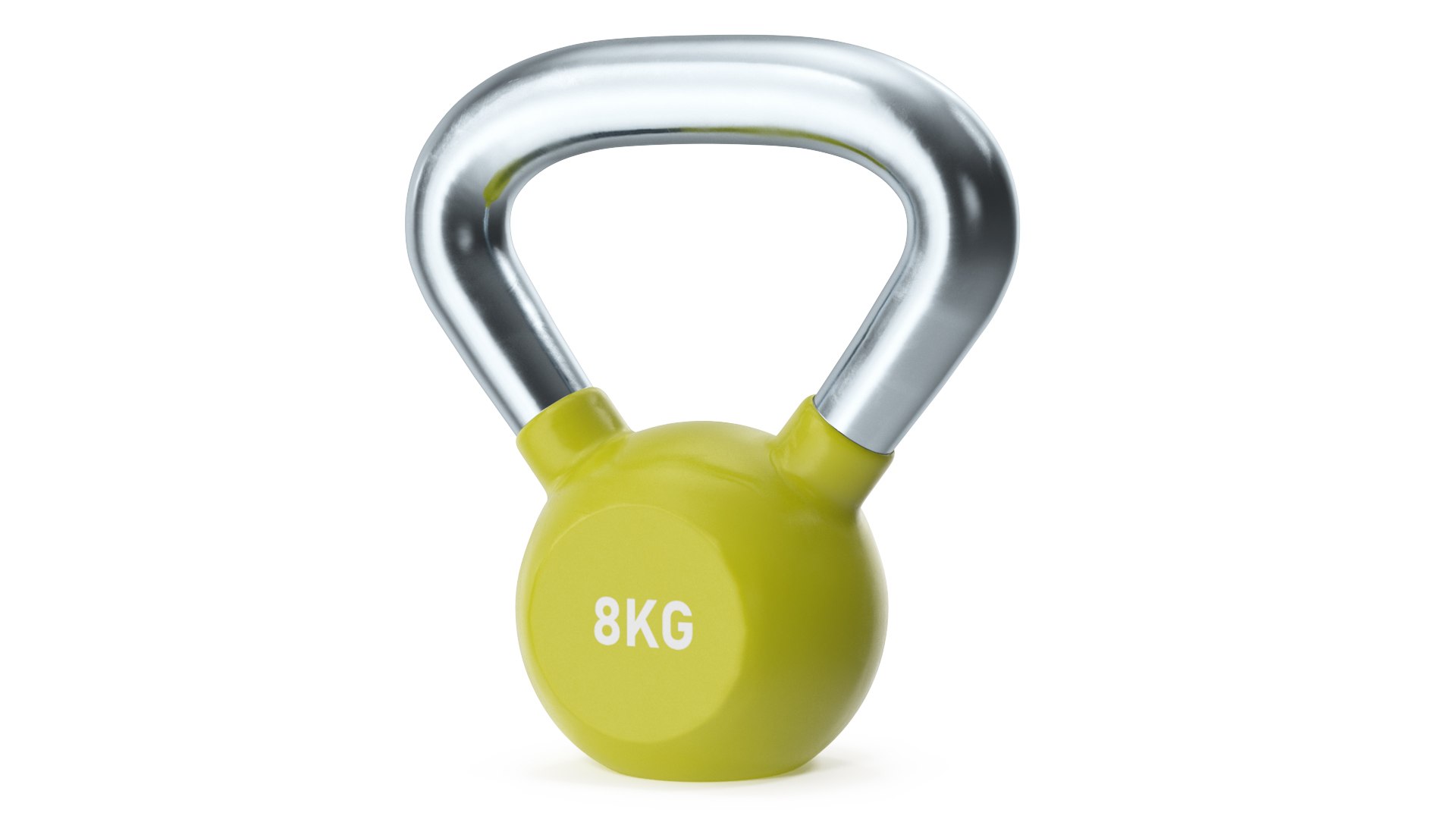 Fitness Vinyl Coated Kettlebell Weight 8kg 3D model preview