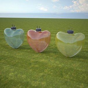 3D christmas heart belongings model