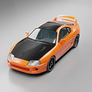 low-poly toyota supra car racing 3D model