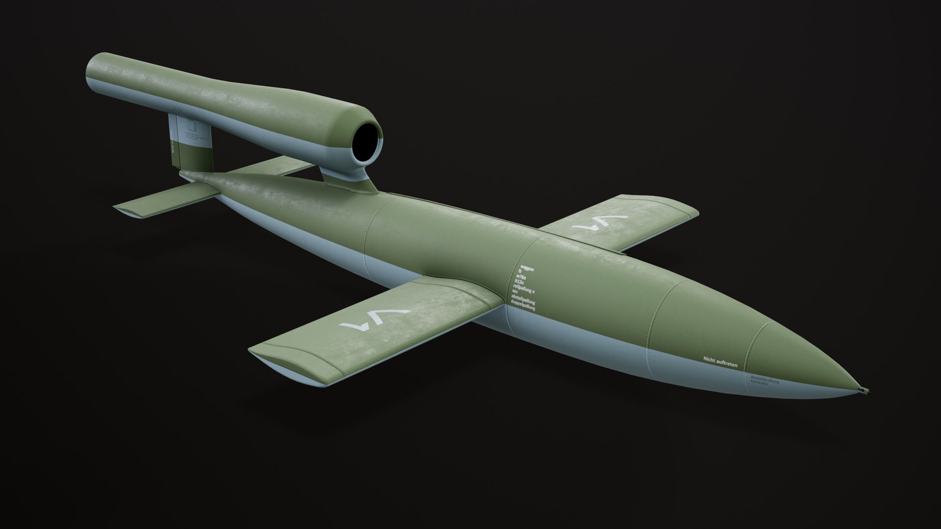 3D V-1 Flying Bomb model https://p.turbosquid.com/ts-thumb/DT/lmWxwu/eK/04/png/1646153466/1920x1080/fit_q87/fd899471835d2b96171213a72d7b9b473aa06204/04.jpg