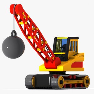 Cartoon Wrecking Ball Crane