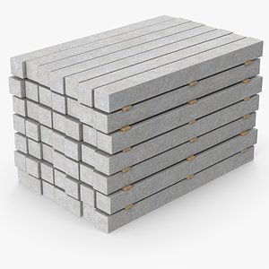 3D Stack Of Concrete Slabs model