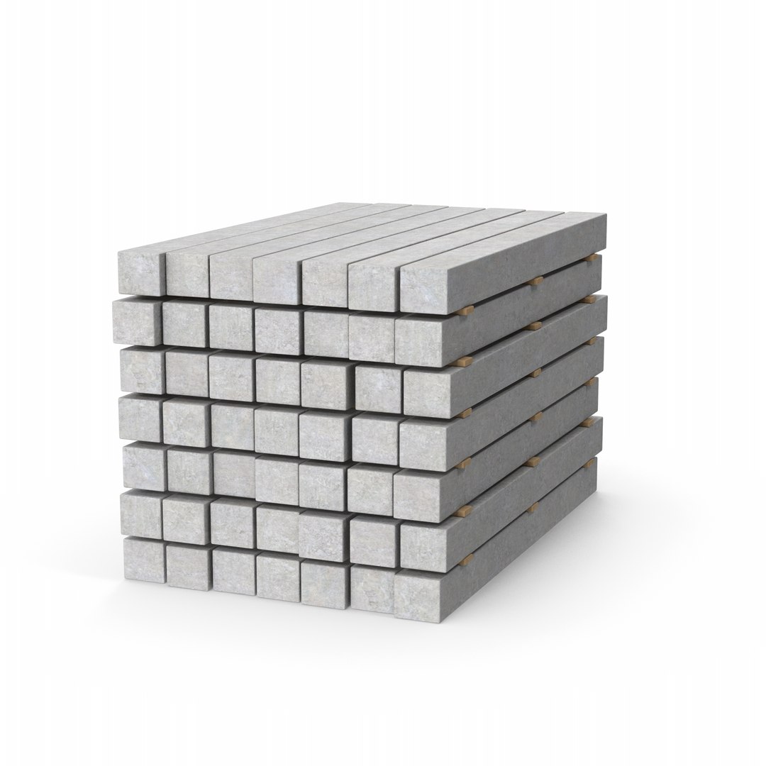 3D Stack Of Concrete Slabs Model - TurboSquid 2142069