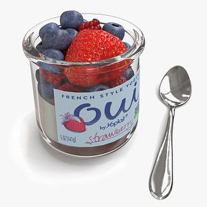 3D model Yogurt with Berries