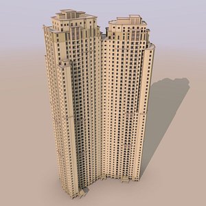 jumeirah beach residence apartment building 3D