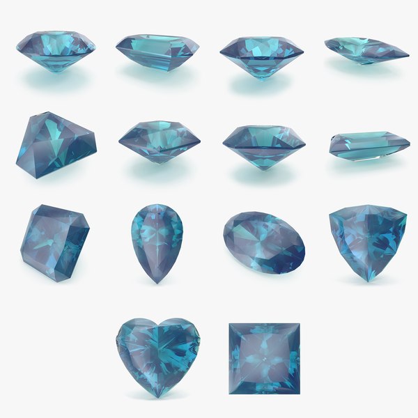 Aquamarine Stone Collection 3D