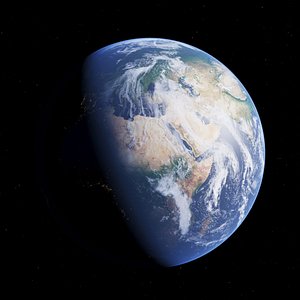 Photorealistic Earth And Moon 3d Model Set