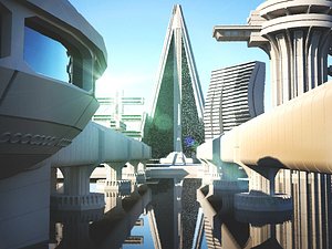 3D brutalist architecture