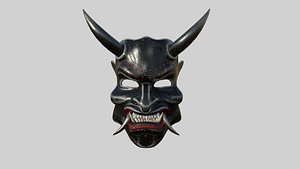 Oni Mask 05 Black - Hannya Fantasy Character Design