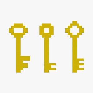 Voxel Gold Keys Low poly