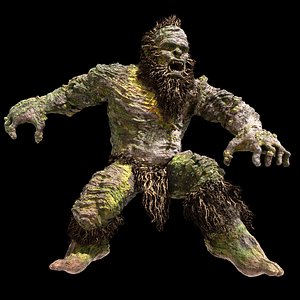 3D High Poly Giant Rocky Mountain Troll Character Rig model