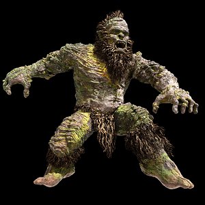 High Poly Giant Rocky Mountain Troll Character Rig