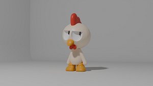 Cute Stylized Cartoon Chicken 3D Printable Figure 3D model