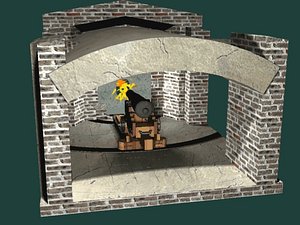 3d model of fort sumter cannon gun
