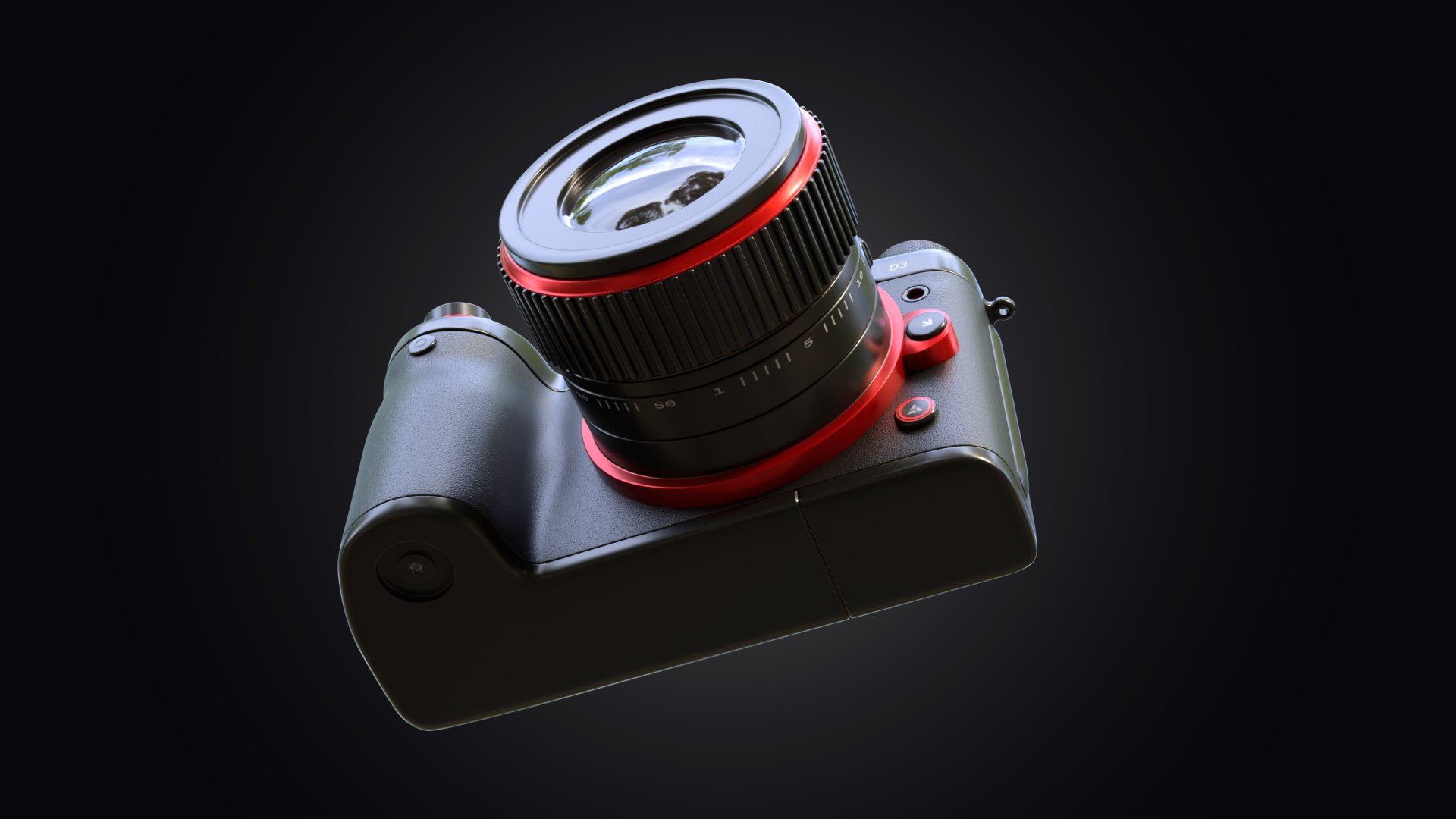 Red Accents DSLR Camera 3D - TurboSquid 2289892