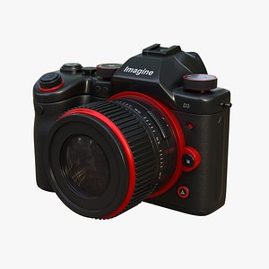 Red Accents DSLR Camera 3D