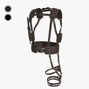 Leather Harness Holster and Leg Pouch with Knife 2 Colors