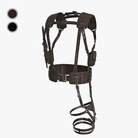 Leather Harness Holster and Leg Pouch with Knife 2 Colors