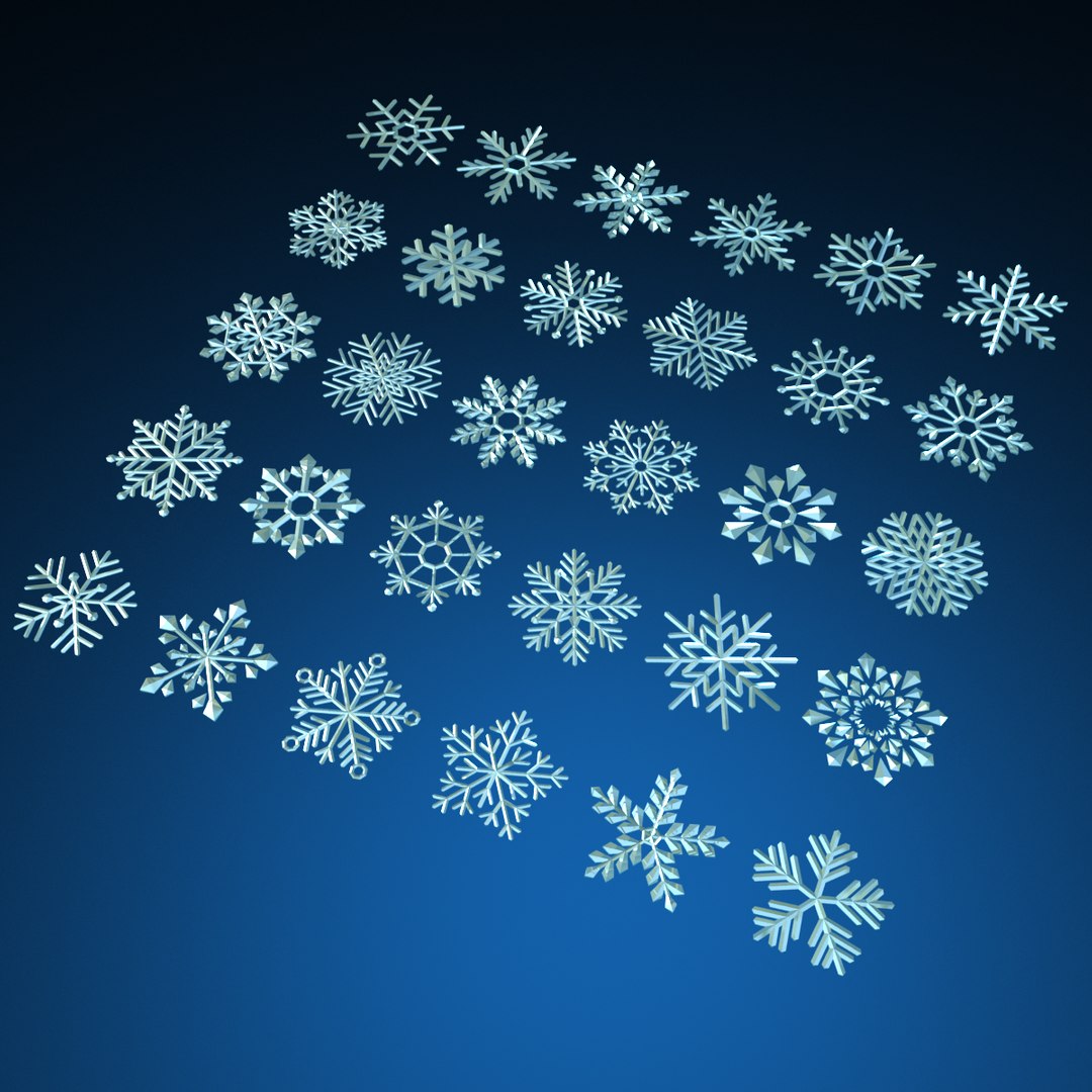 3D Low Poly Cartoon Snowflake 30 Model - TurboSquid 2028456