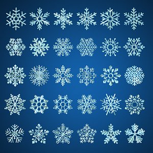 3D low poly cartoon Snowflake 30 model