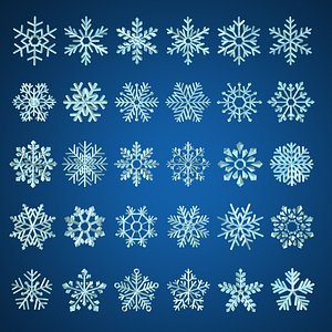 low poly cartoon Snowflake 30