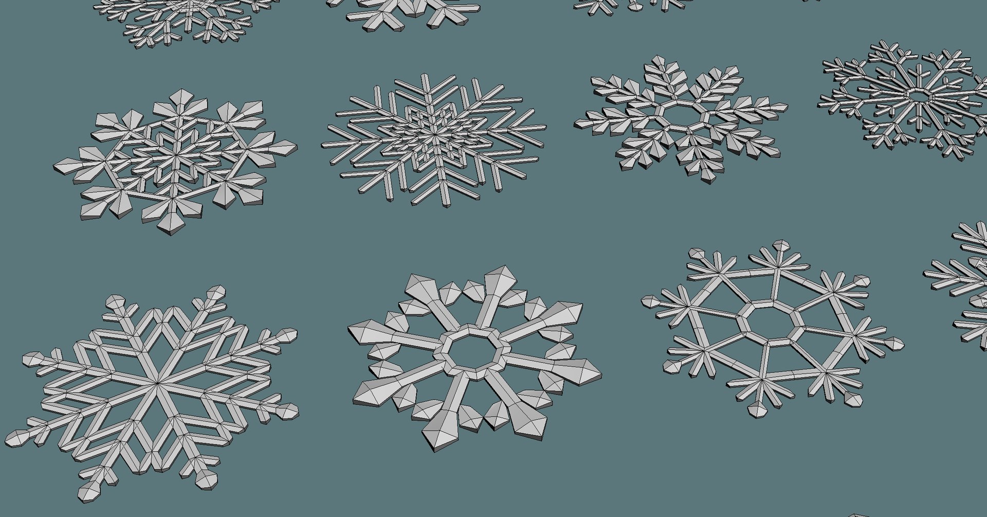 3D Low Poly Cartoon Snowflake 30 Model - TurboSquid 2028456