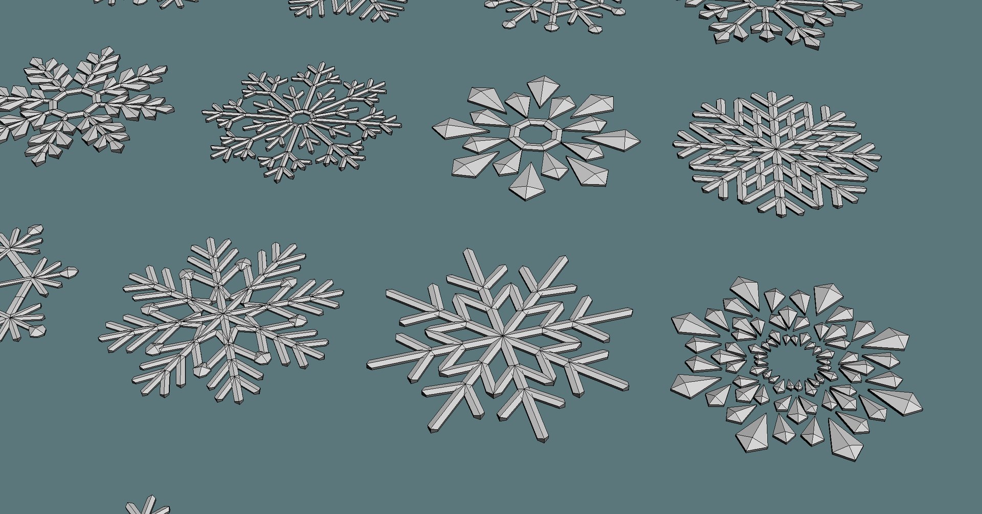 3D Low Poly Cartoon Snowflake 30 Model - TurboSquid 2028456