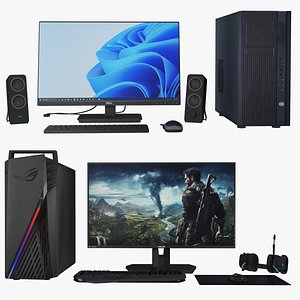 3D model Office and Gaming Desktop Computer
