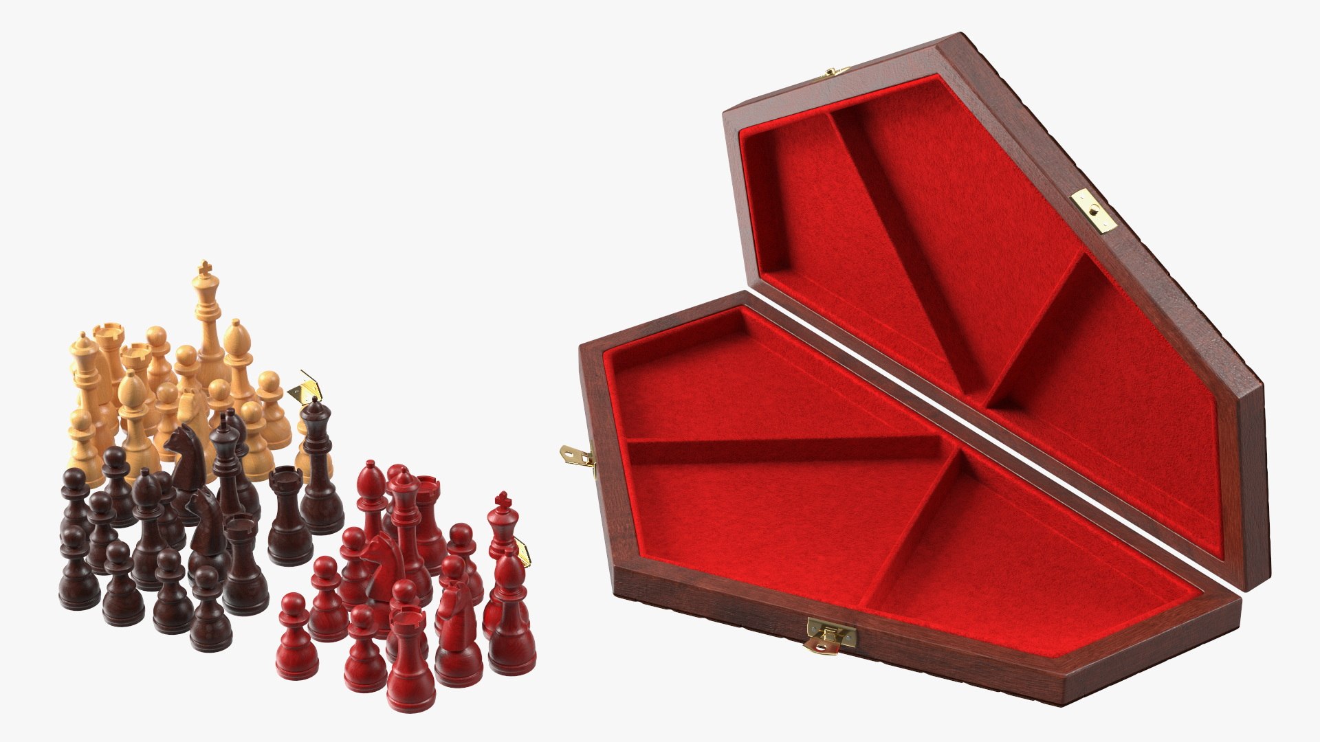 3D Three Player Chess Set Open - TurboSquid 2025446