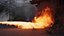 Simulation Flame Hitting Wall VDB Animated for Blender