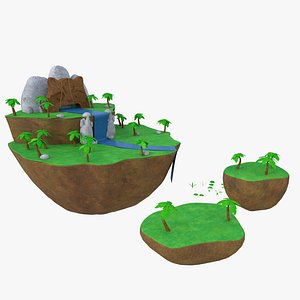 Floating Islands Fantasy Package 3D model