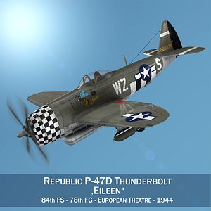 3D republic p-47d thunderbolt - model