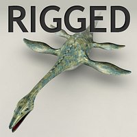 Plesiosaurus lowpoly rigged