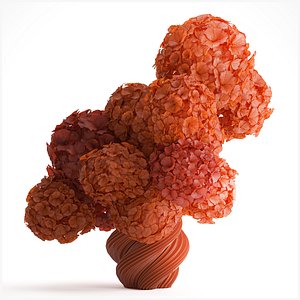 Flower bouquet ceramic vase terracotta hydrangea model