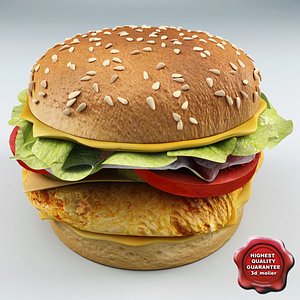 chicken sandwich 3d model