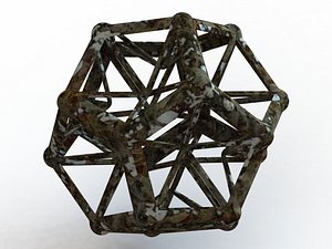 3D Wireframe Shape Excavated Dodecahedron