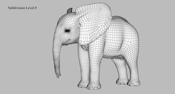 3d model african elephant baby rigged