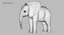 Bebê de elefante africano costurado