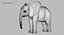 Bebê de elefante africano costurado