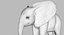 Bebê de elefante africano costurado