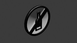 3D no alcohol icon