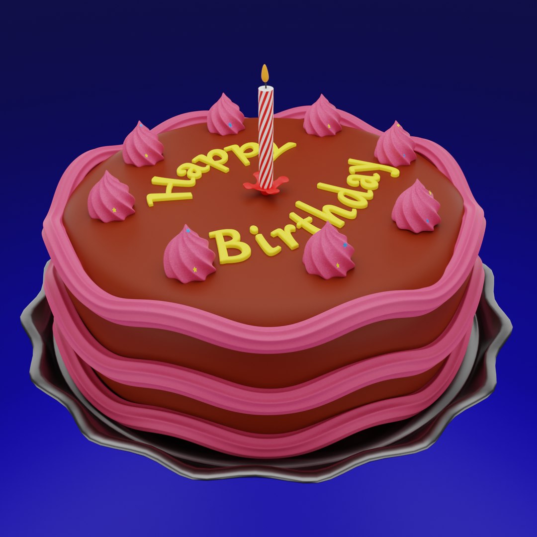 3D Birthday Cake - TurboSquid 1840187