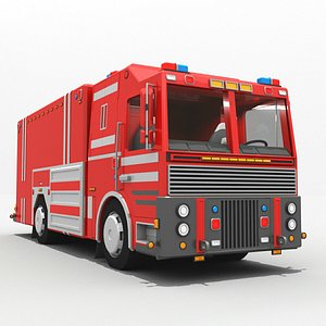 3D Cartoon Ambulance Truck Unit