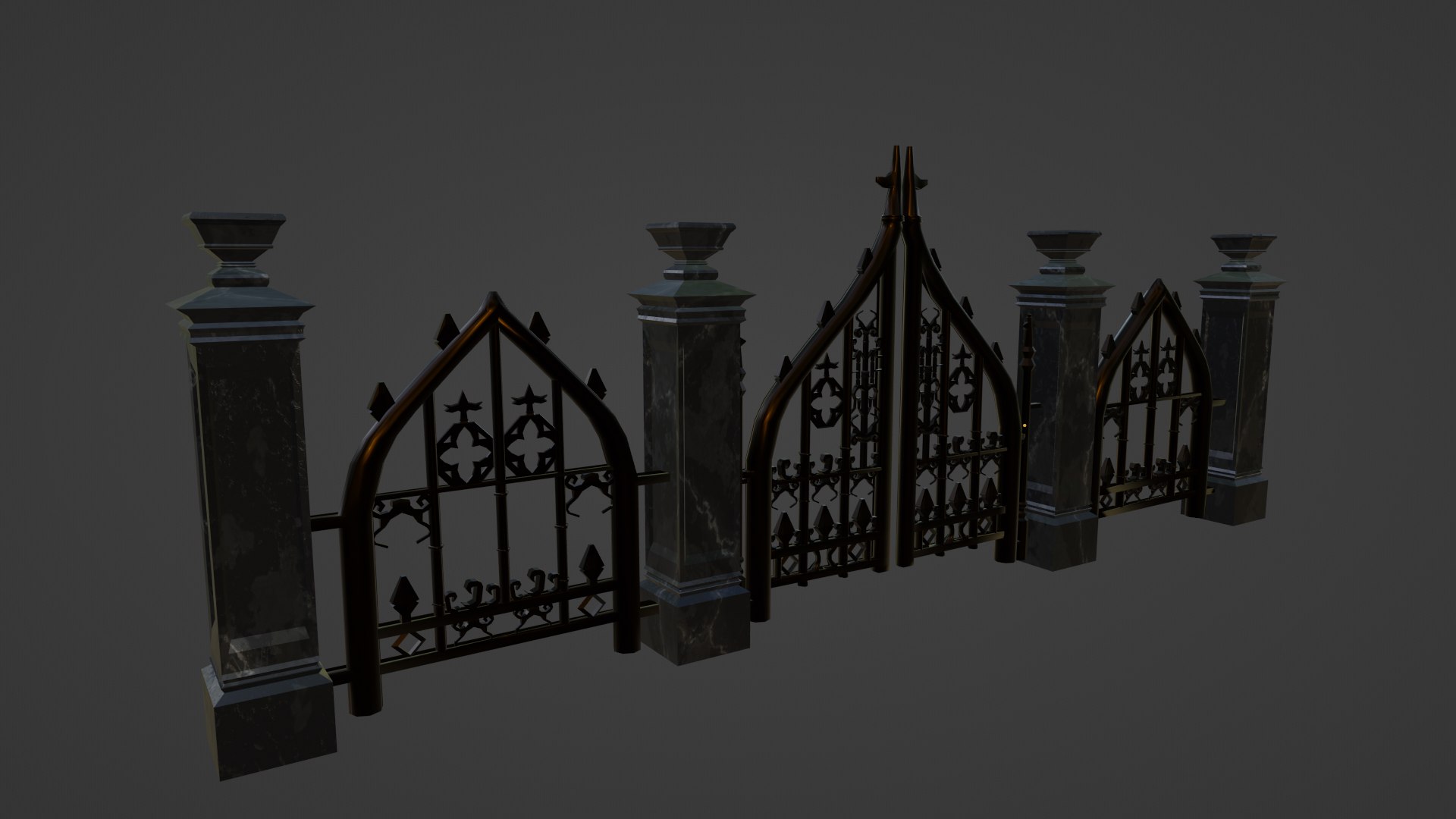 3D Cemetery Gothic Fence - TurboSquid 1911575