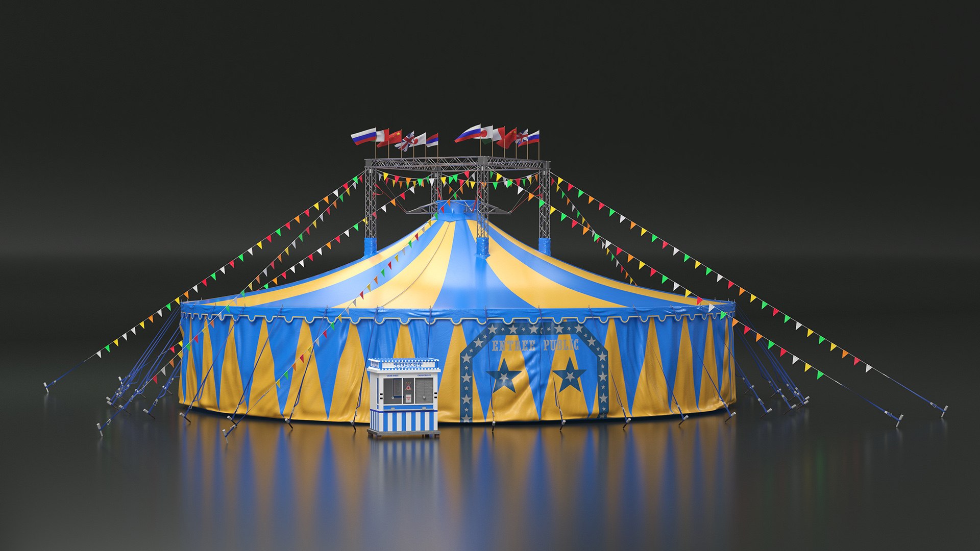 Circus Tent with Ticket Booth model https://p.turbosquid.com/ts-thumb/DV/PtOS8j/wq/circustentwithticketbooth3dsmodel005/jpg/1729704847/1920x1080/fit_q87/d2739be271a380d8016797aa15c12fa7f8c9bb10/circustentwithticketbooth3dsmodel005.jpg