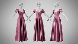 3D model Dress 07 Dusty Rose Velvet