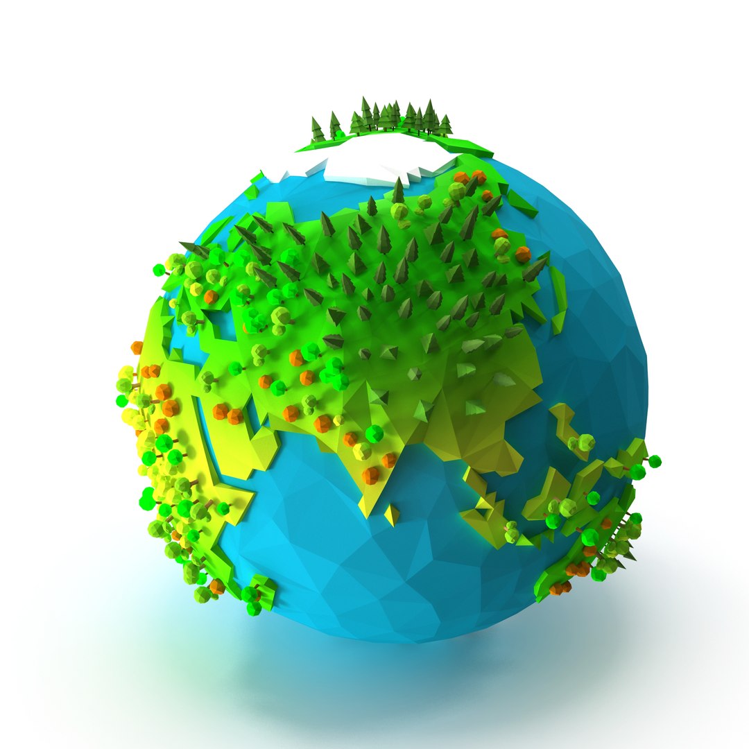 Cartoon Low Poly Earth With Trees 3D Model - TurboSquid 1796682