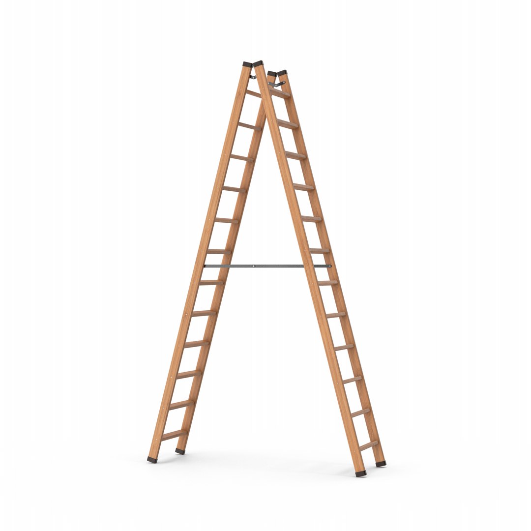 Wooden Ladder 3D - TurboSquid 2002300