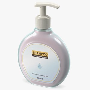 Shampoo Pump Bottle Round Shape 400ml 3D model